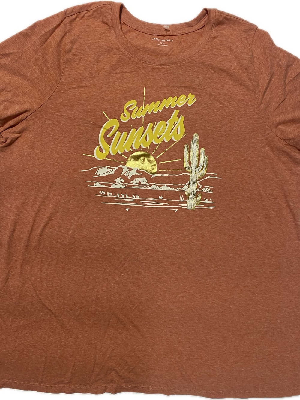 Lane Bryant Rust Brown "Summer Sunsets" Graphic Tee